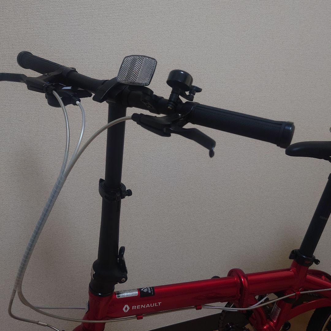 【マサさん用】ルノー（赤）7段変速 折りたたみ自転車（鍵・ライト・オイル等付）