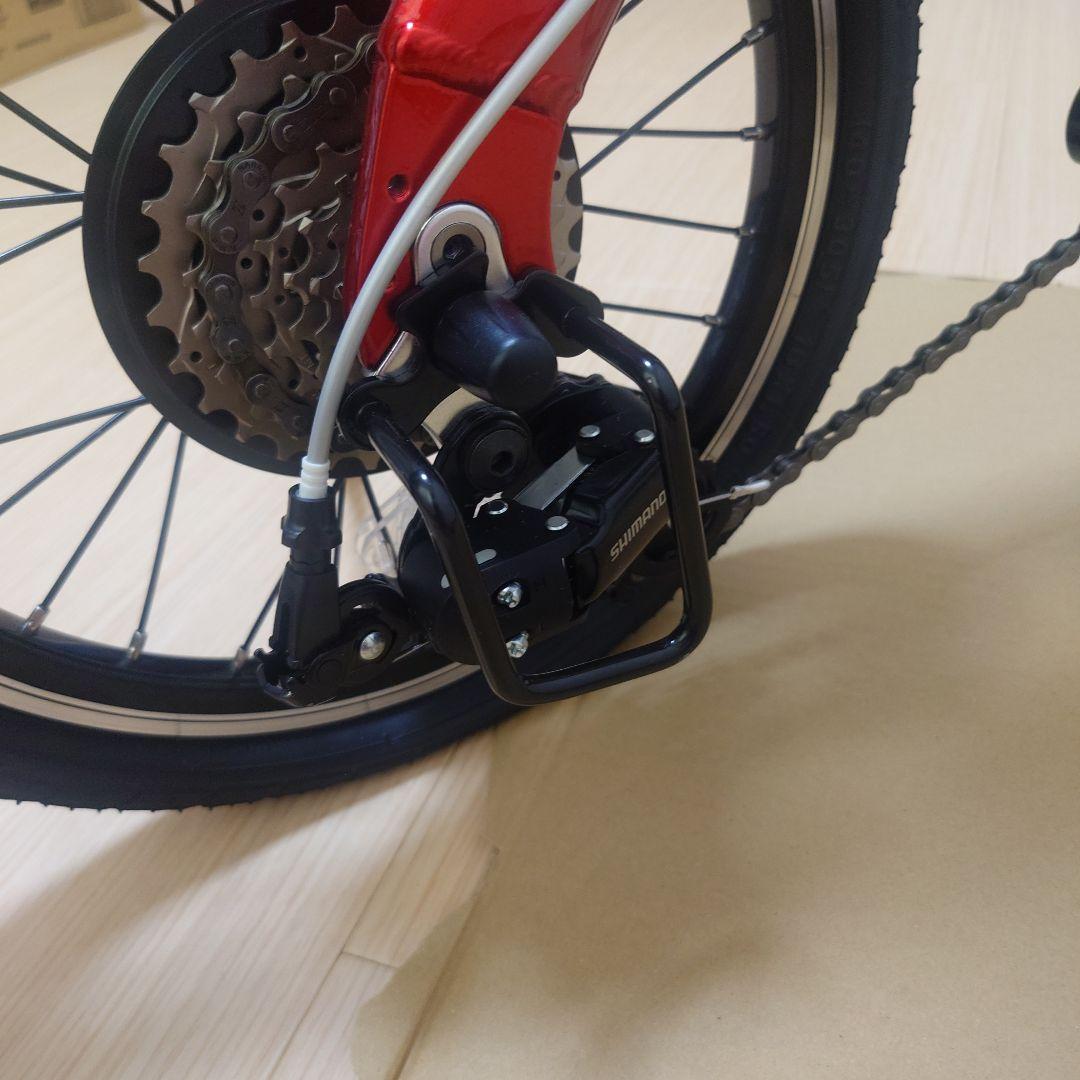 【マサさん用】ルノー（赤）7段変速 折りたたみ自転車（鍵・ライト・オイル等付）