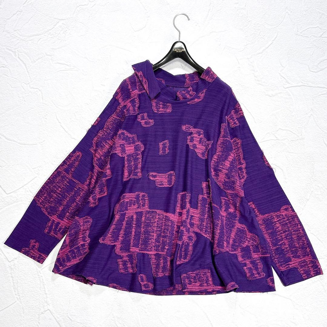 ✨美品✨慈雨　センソユニコ　カットソー　チュニック　変形　総柄　近年　40