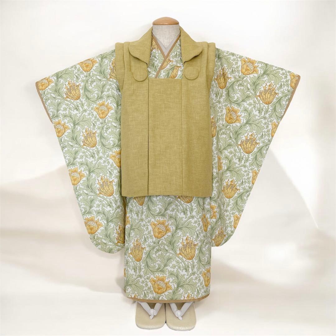 みのむし★おまとめ［アネモネH］被布セット+羽織袴ꕤハンドメイドꕤ七五三