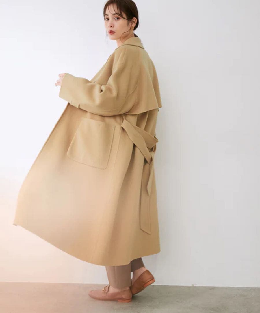 【ROPE】リバーメルトントレンチコート　38 ベージュ