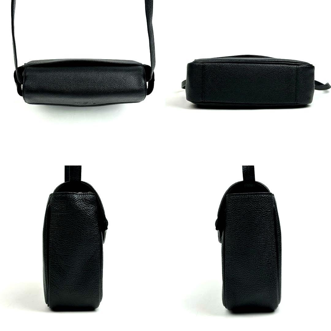 美品■イヴサンローラン　ショルダーバッグ　2way　YSL　エンボス　レザー　黒