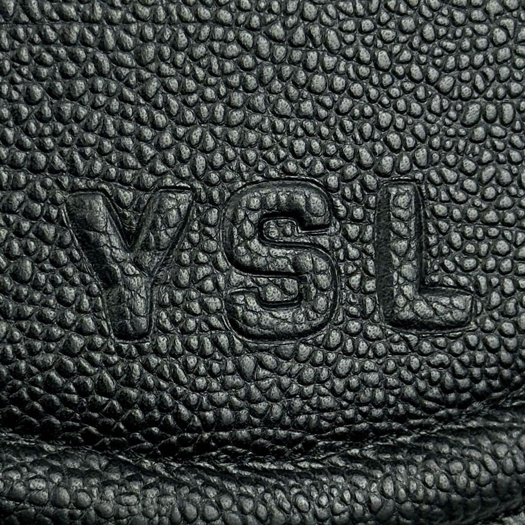 美品■イヴサンローラン　ショルダーバッグ　2way　YSL　エンボス　レザー　黒