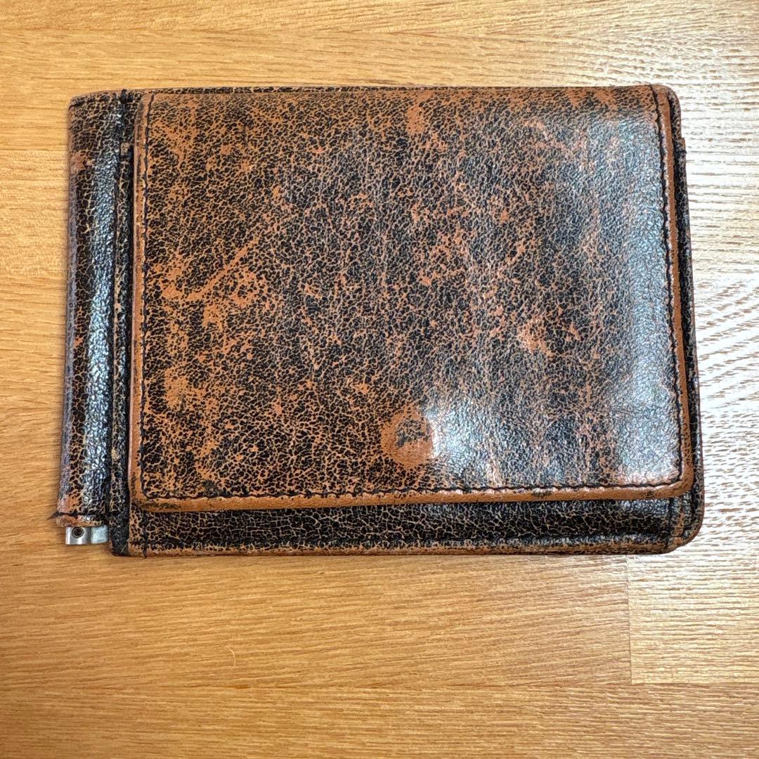 美品　グレンロイヤルGLEN レザー 二つ折り財布　マネークリップ