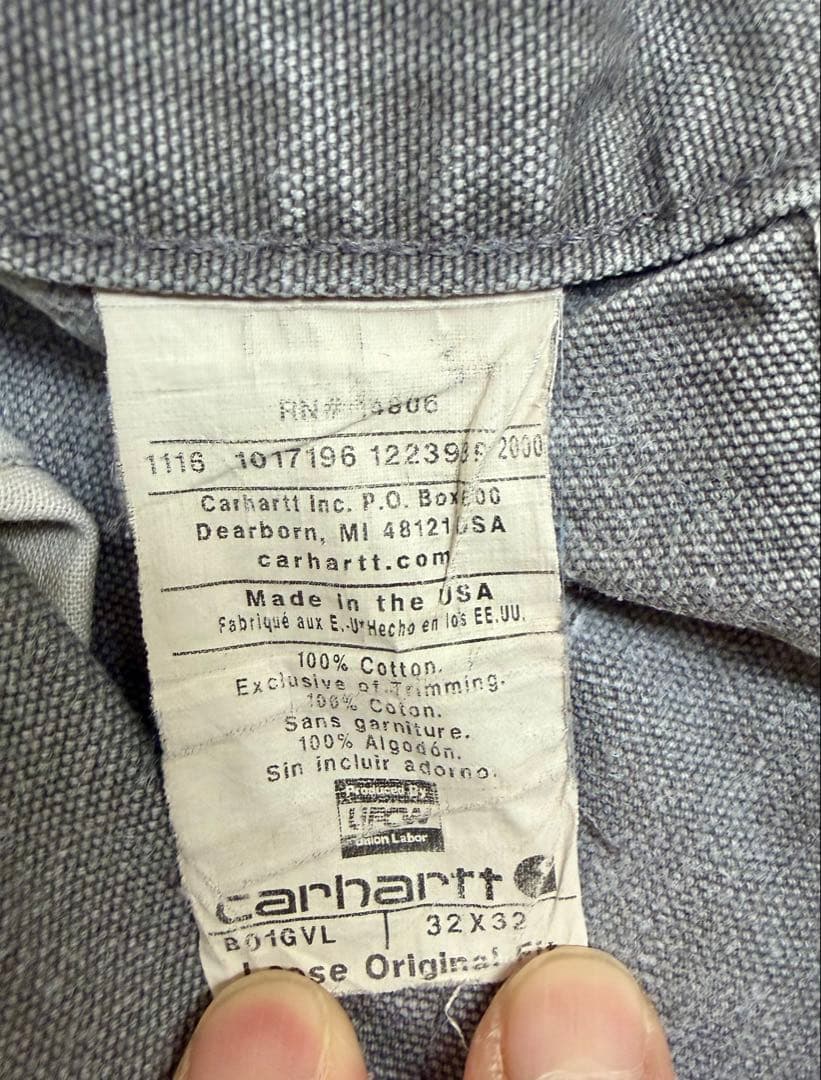 超スペシャル 32X32 W32 カーハート ダブルニー パンツ グレー