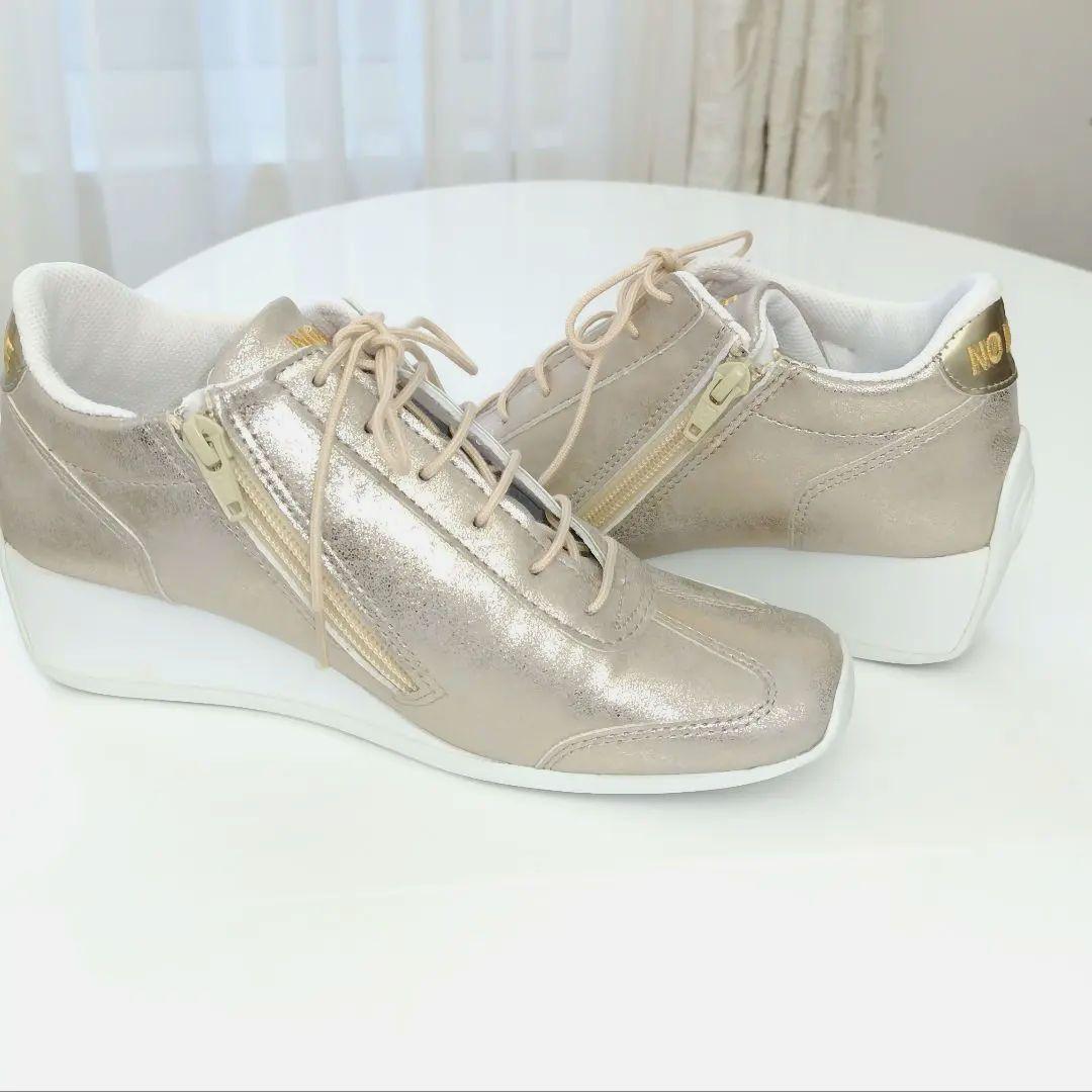 NO NAME 　YOKO　ノーネーム♥ ヒールスニーカー　ゴールド　23cm