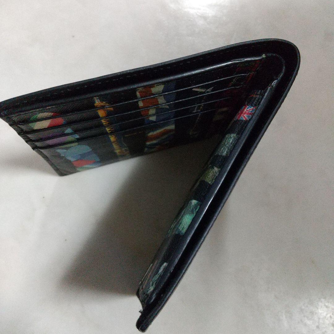 Paul Smith ポールスミス 中古美品 イタリア製 折り財布 レア柄 黒