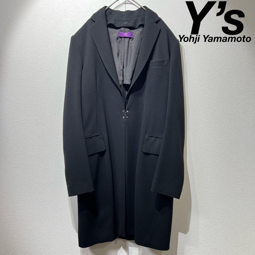 希少 極美品 ワイズ 上質 デザイン 2WAY ホック チェスター ロングコート