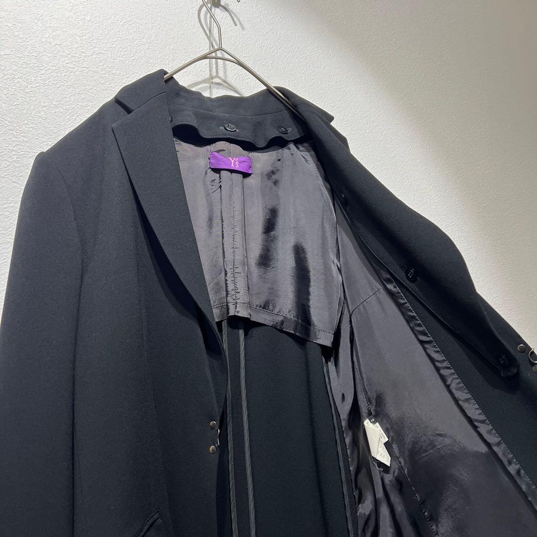 希少 極美品 ワイズ 上質 デザイン 2WAY ホック チェスター ロングコート