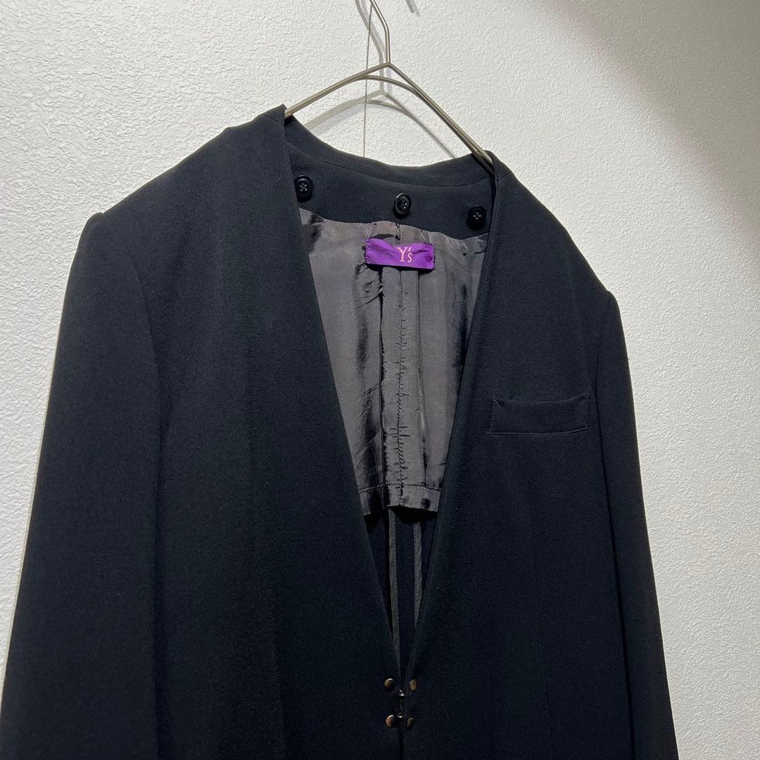 希少 極美品 ワイズ 上質 デザイン 2WAY ホック チェスター ロングコート