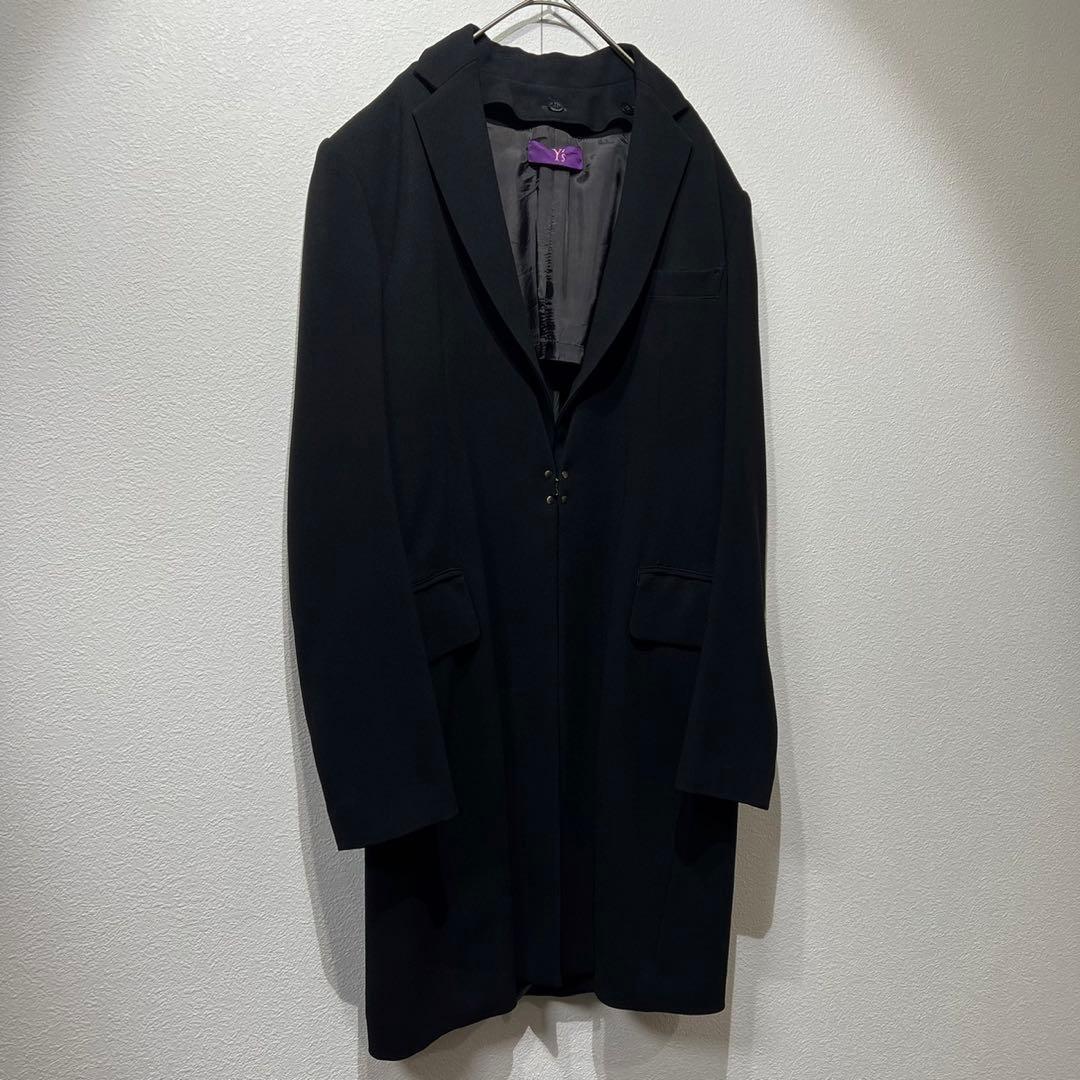 希少 極美品 ワイズ 上質 デザイン 2WAY ホック チェスター ロングコート