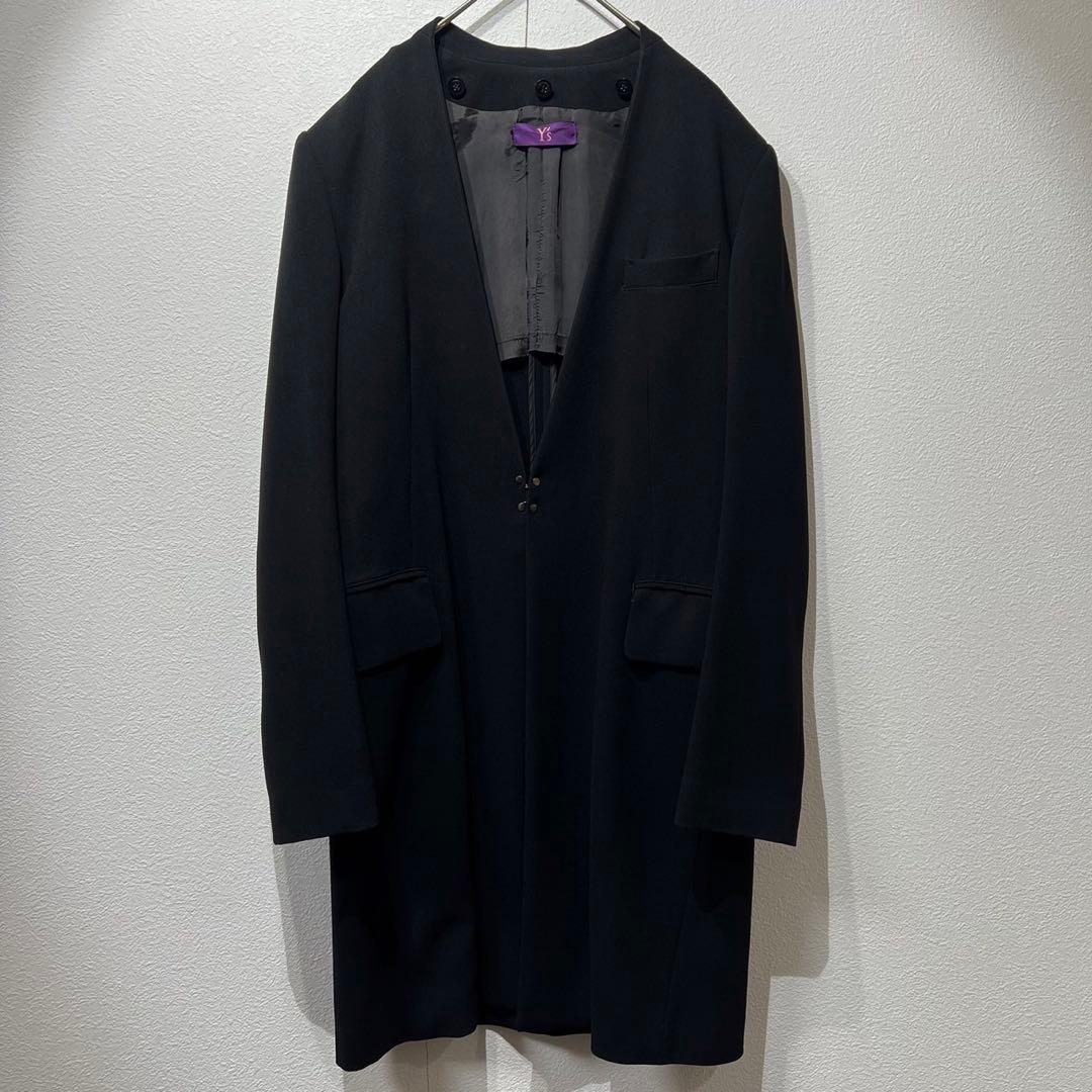 希少 極美品 ワイズ 上質 デザイン 2WAY ホック チェスター ロングコート