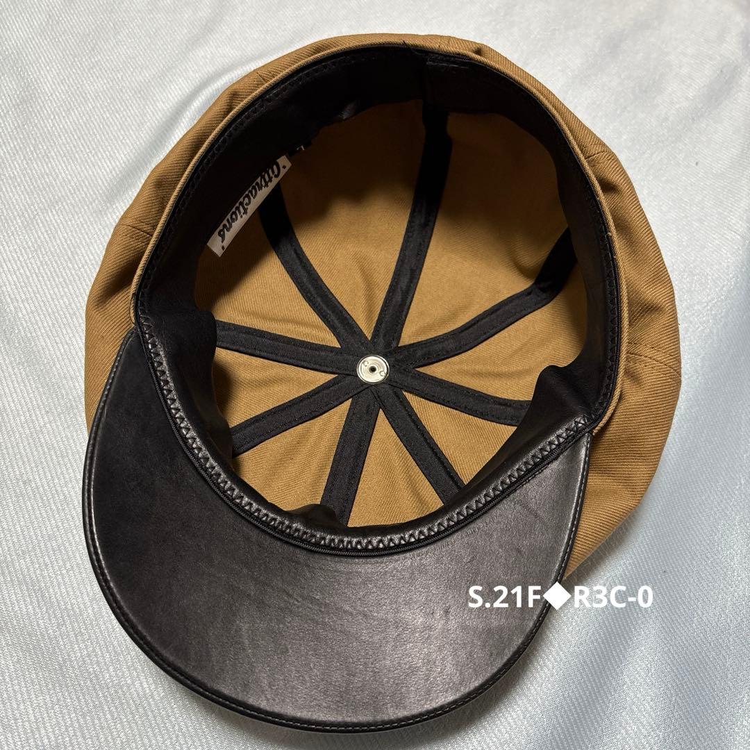 Attractions アトラクションズ　豪華本革＋綿 ブラウン キャスケット帽