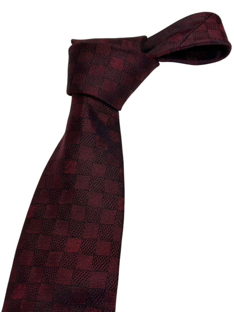 W*D様 71625 Louis Vuitton ワインレッド　ダミエ柄　シルク