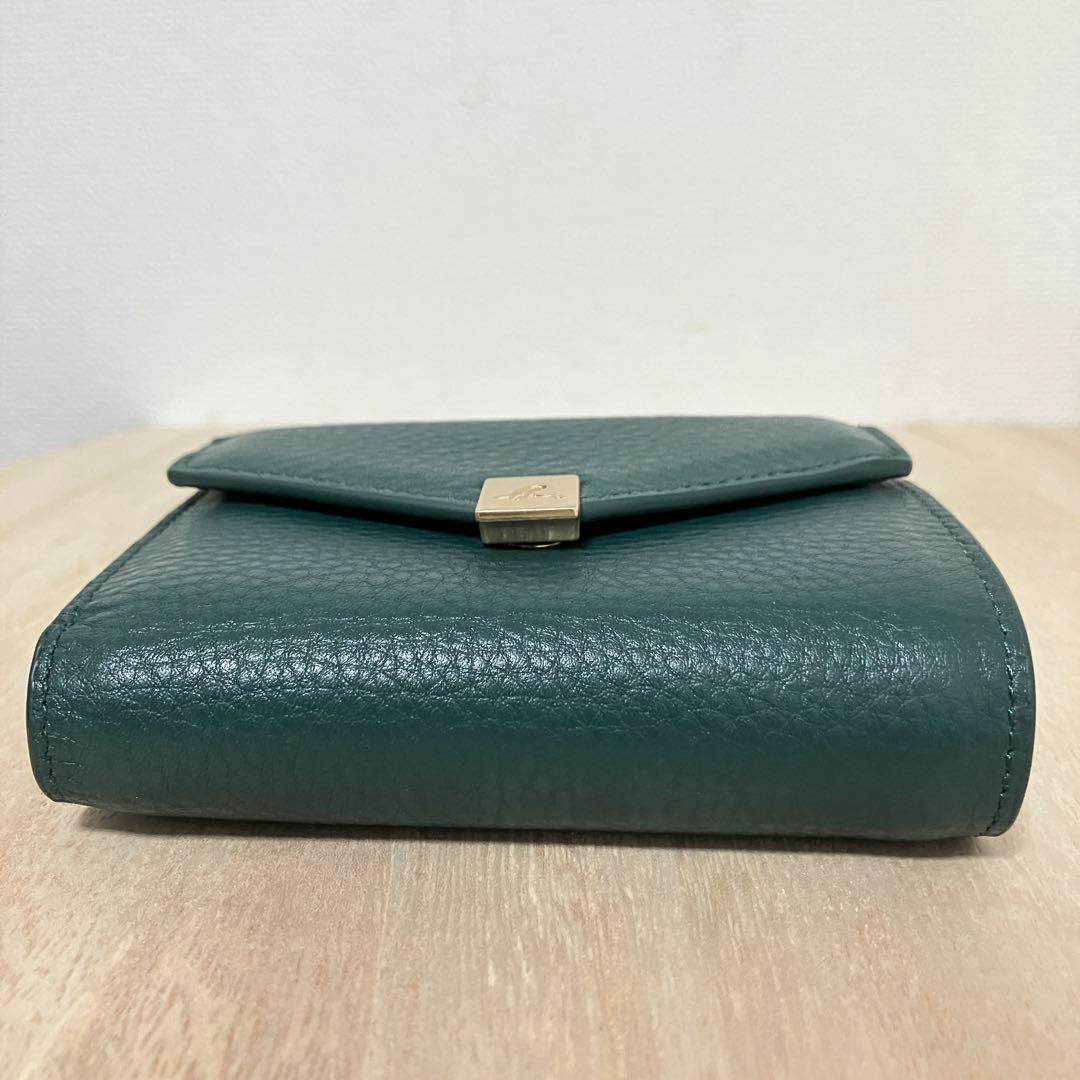訳あり✨極美品・箱付✨アニエスベー✨三つ折り財布✨グリーン