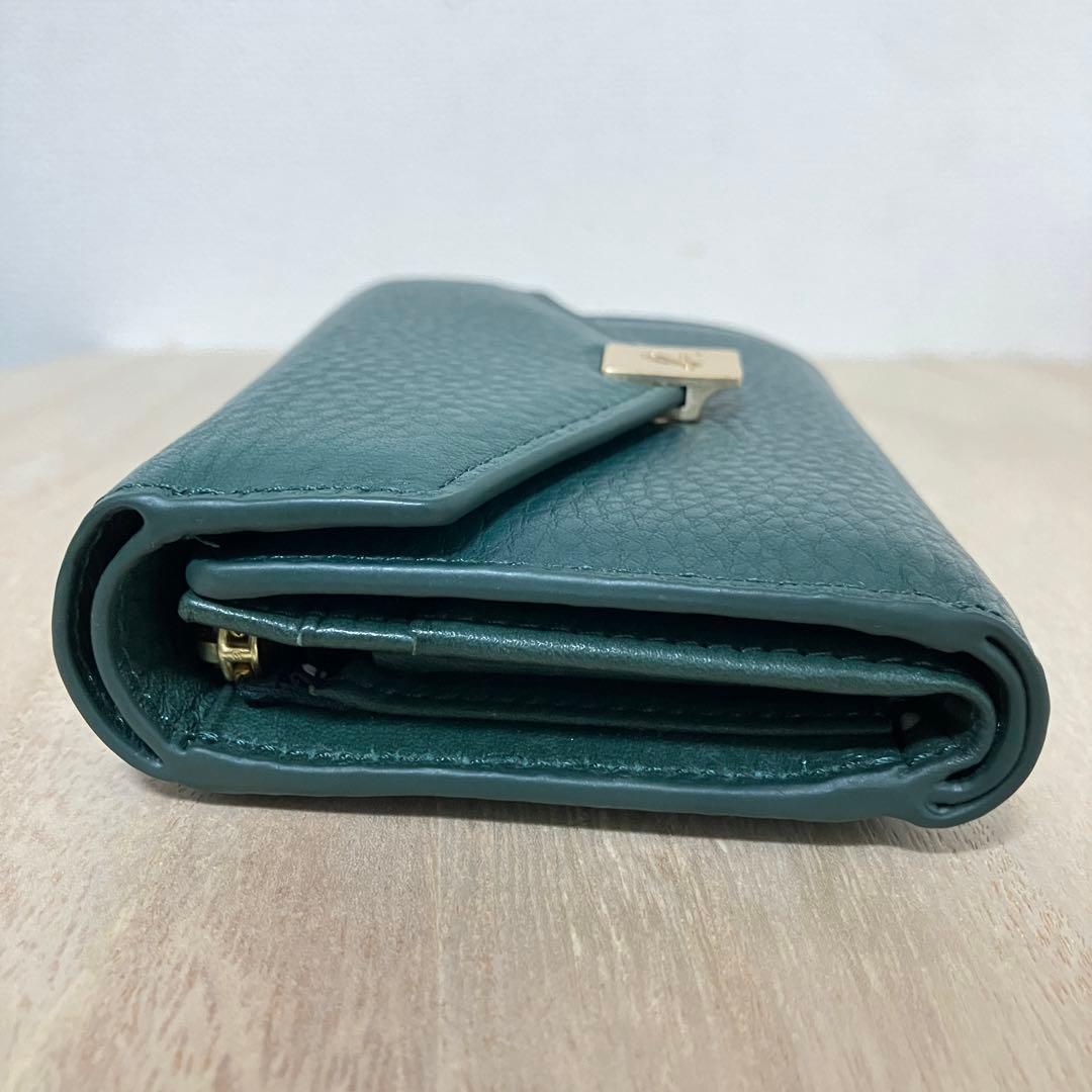 訳あり✨極美品・箱付✨アニエスベー✨三つ折り財布✨グリーン