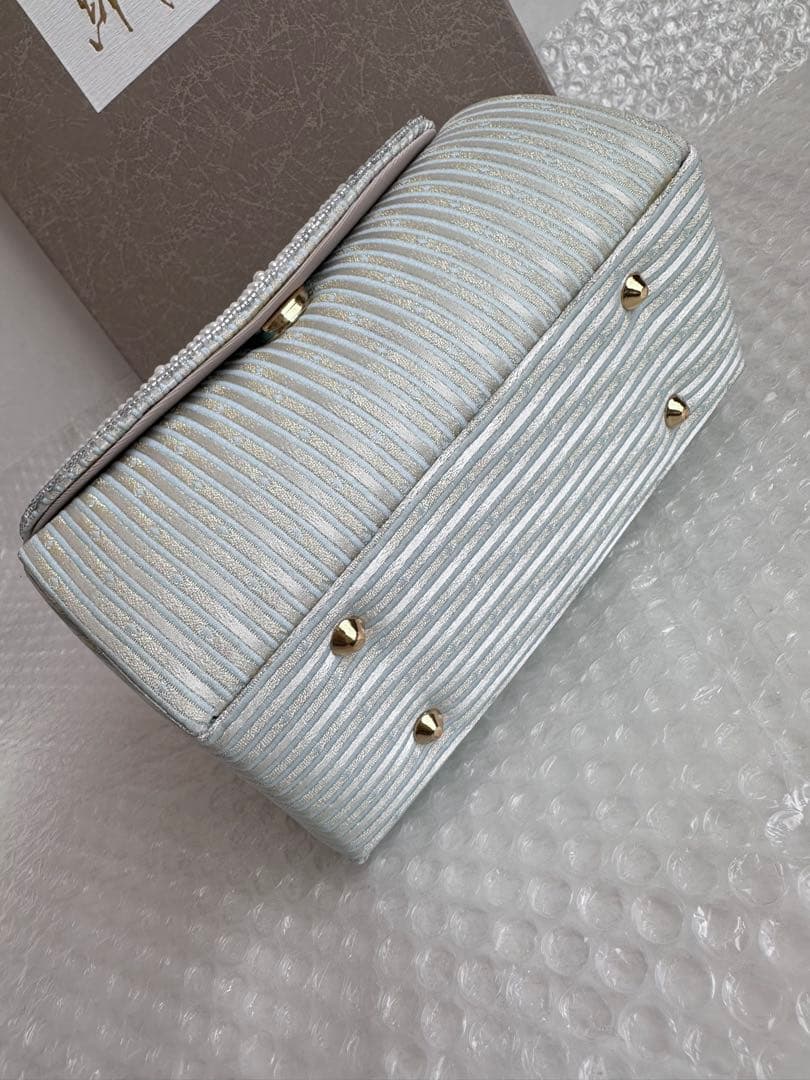 b12 【Lサイズ】未使用 紗織 ビーズ 和装 バッグ 草履 セット