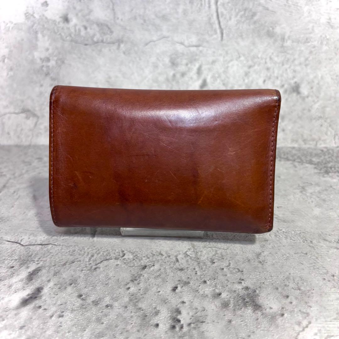 【稀少なアンティークブライドルレザー！】ホワイトハウスコックス 3つ折り財布 茶