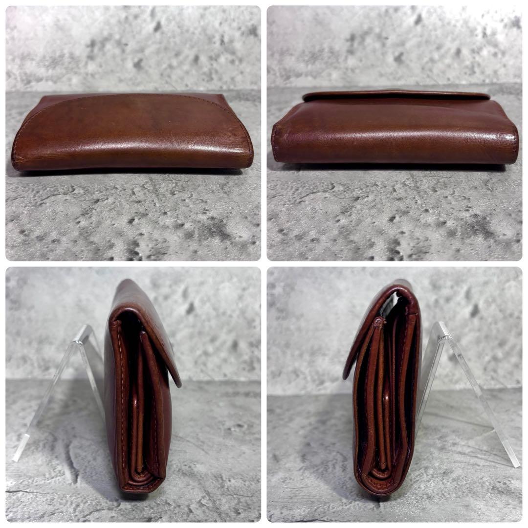 【稀少なアンティークブライドルレザー！】ホワイトハウスコックス 3つ折り財布 茶