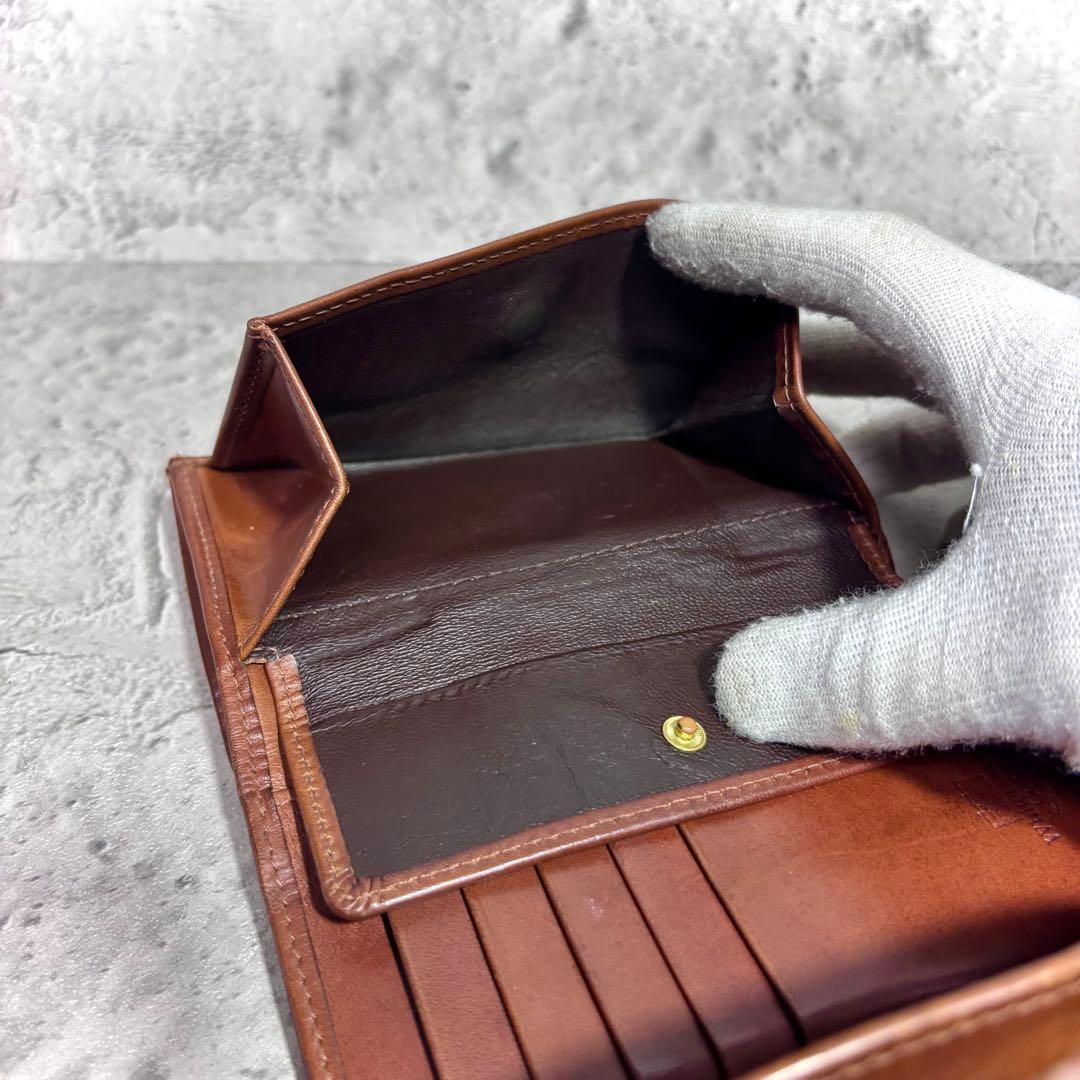 【稀少なアンティークブライドルレザー！】ホワイトハウスコックス 3つ折り財布 茶