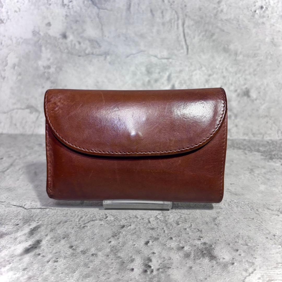 【稀少なアンティークブライドルレザー！】ホワイトハウスコックス 3つ折り財布 茶