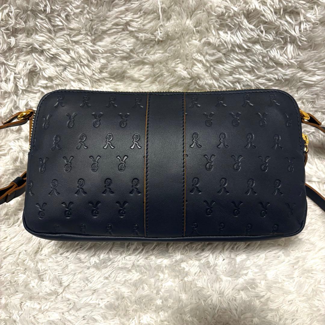 極美品 ロベルタディカメリーノ ミヌエット ショルダーバッグ グレースネイビー