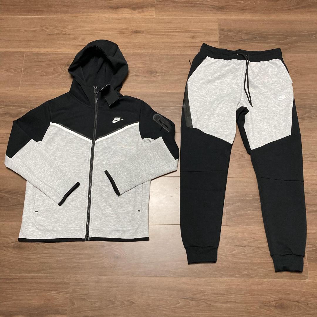 NIKE テックフリース フーディ 黒×グレー L セットアップ