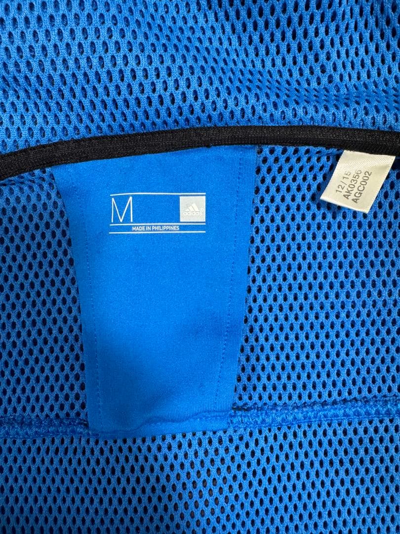 adidas メッシュ フード付きジャケット 青