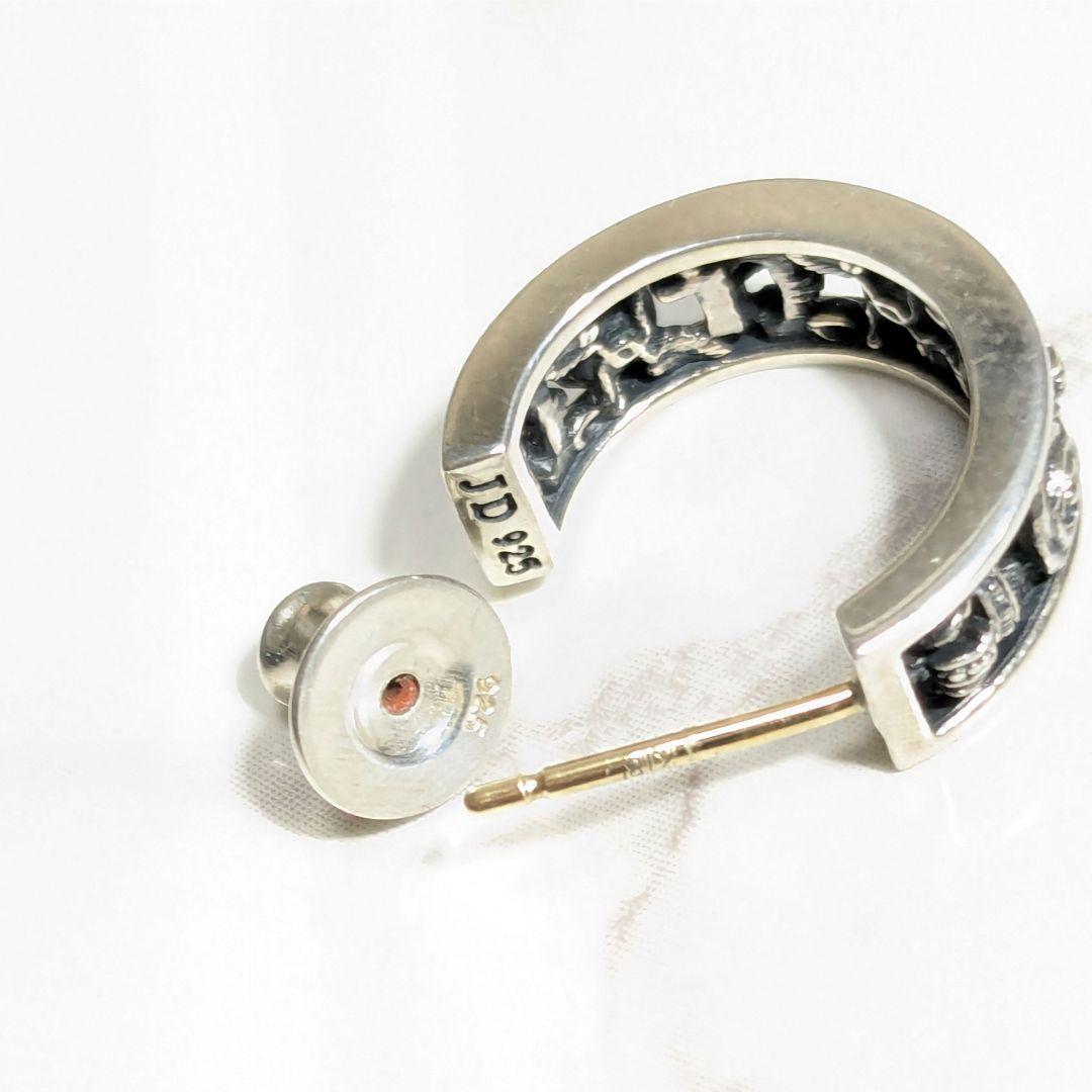 ジャスティンデイビス　シルバー925　K18　金銀　コンビ　ピアス　クラウン