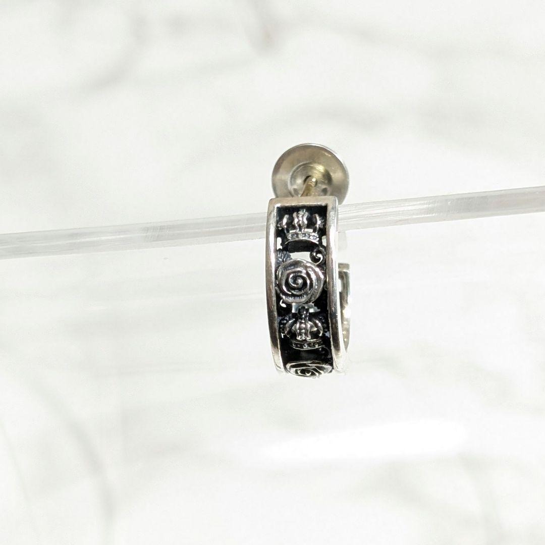 ジャスティンデイビス　シルバー925　K18　金銀　コンビ　ピアス　クラウン