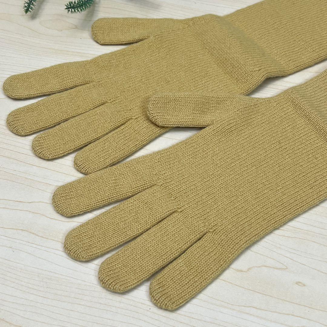 極美品✨モンクレール ウール カシミア ニット イエロー 手袋 5本指 グローブ