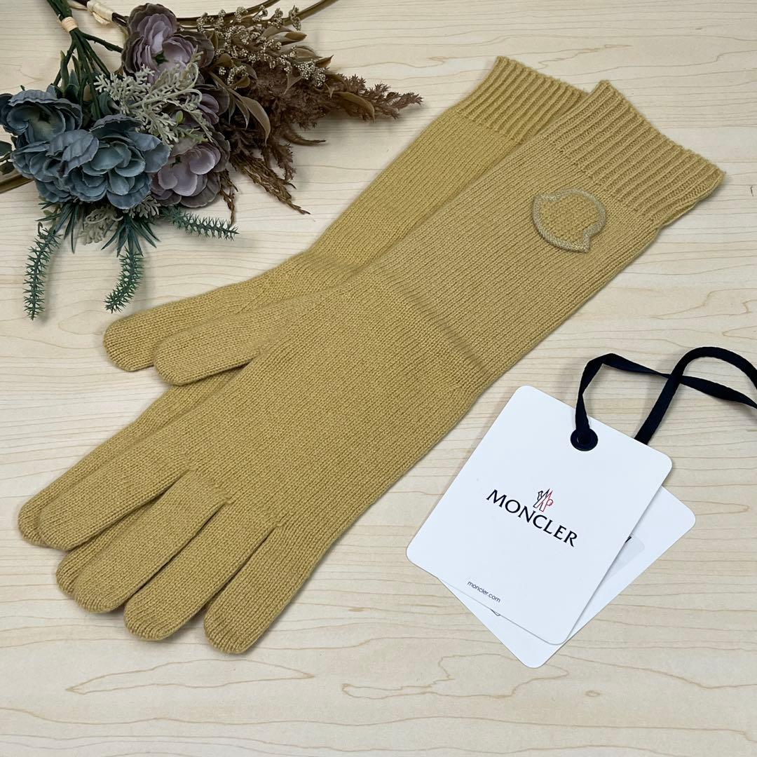 極美品✨モンクレール ウール カシミア ニット イエロー 手袋 5本指 グローブ