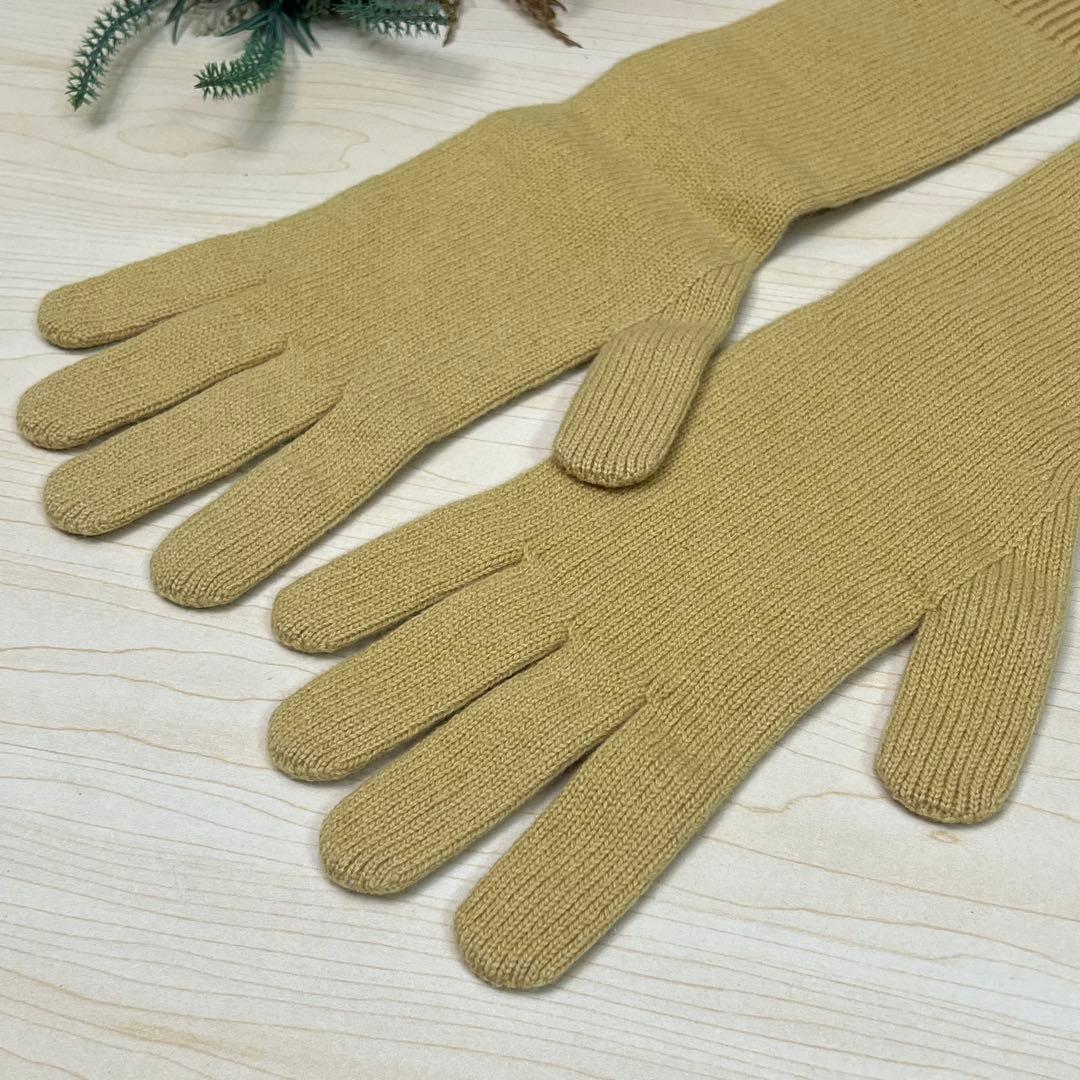 極美品✨モンクレール ウール カシミア ニット イエロー 手袋 5本指 グローブ