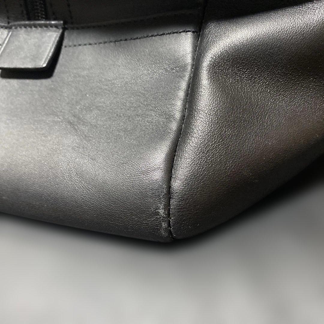 COACHコーチ F70668 オールブラック レザー 2wayボストンバッグ