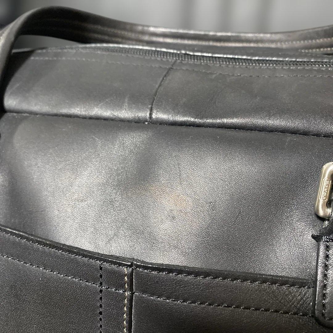 COACHコーチ F70668 オールブラック レザー 2wayボストンバッグ