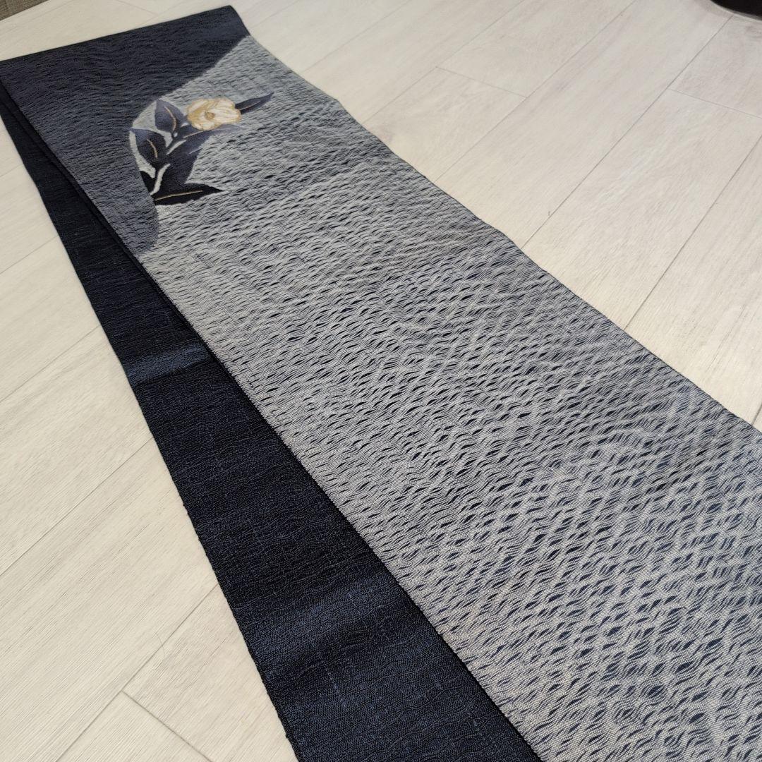 エズ様袋帯上質正絹　金彩お花柄