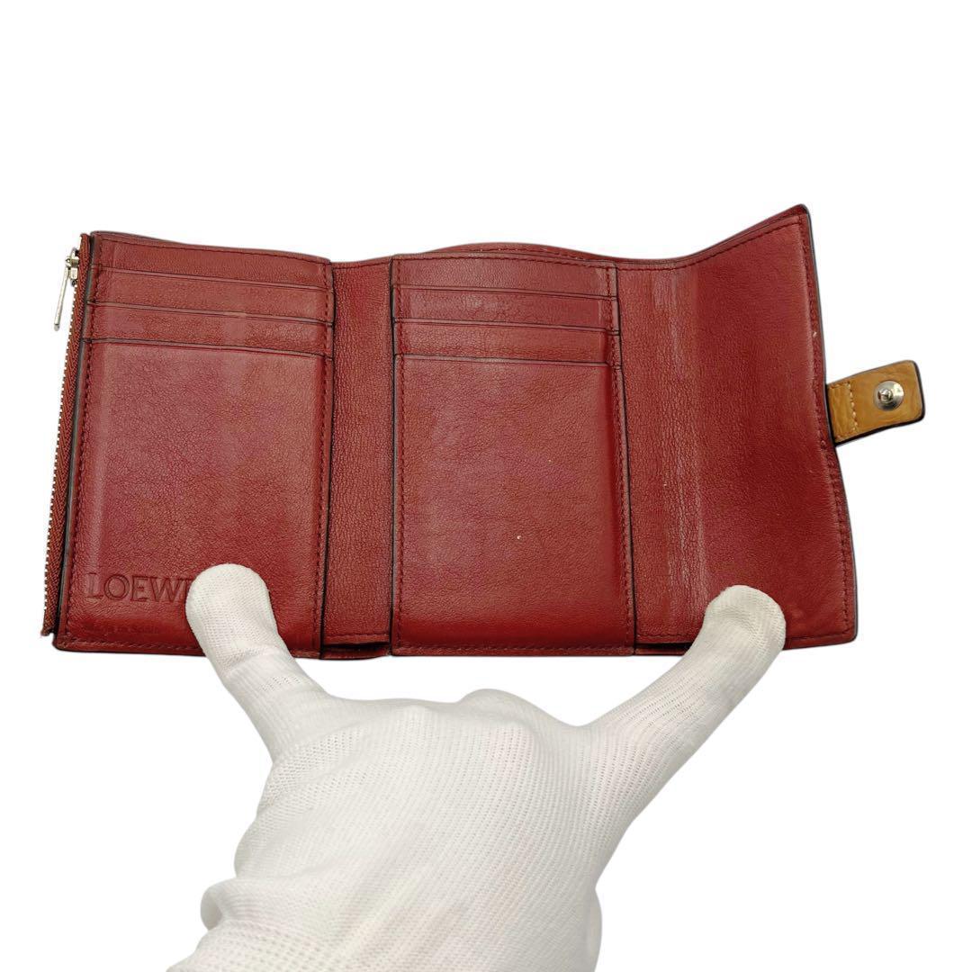 良品✨ ロエベ スモール バーティカルウォレット 折り財布 ブラウン