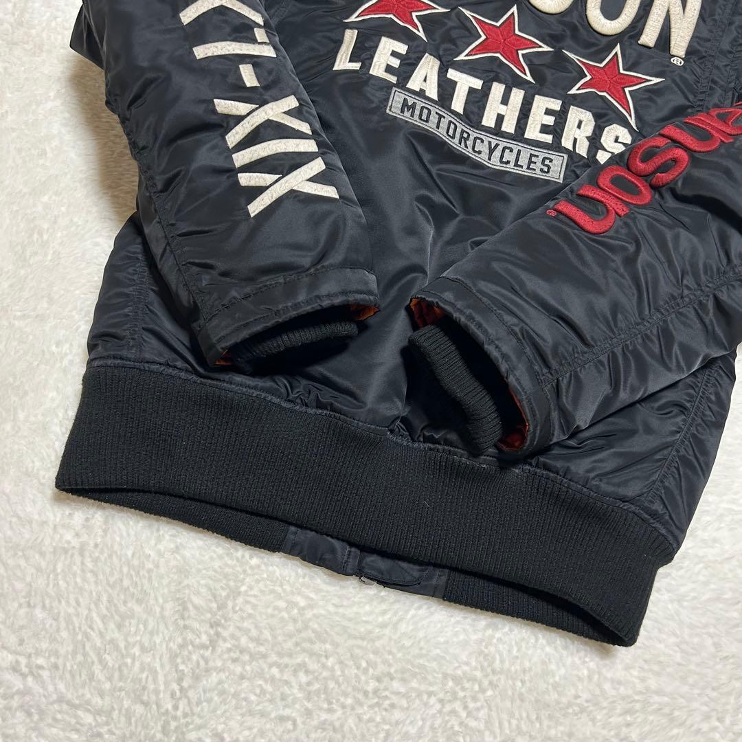 VANSON MA-1 フライトジャケット 裏地 シンサレート カモフラ 黒 S