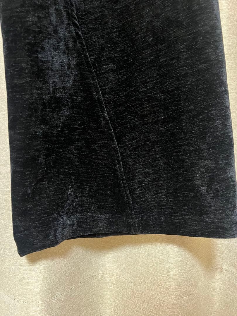 パンツ WASHED VELVET CURVE CUT WIDE PANTS WYM