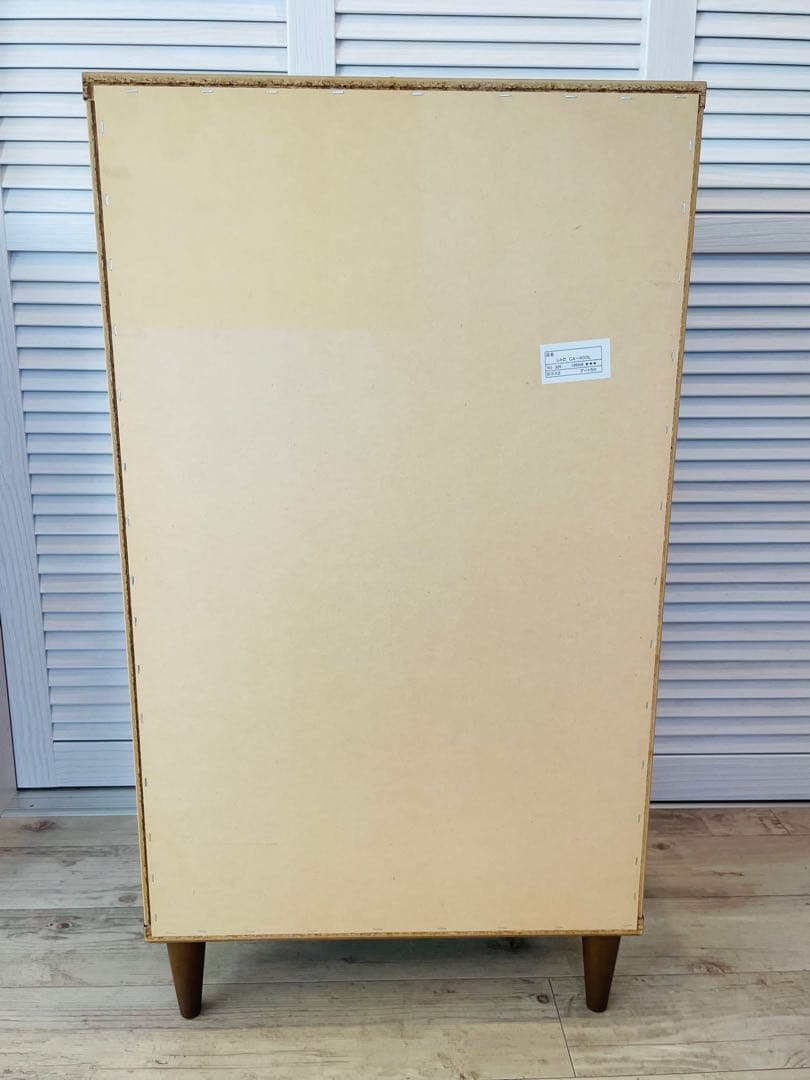 木製キャビネット・サイドボード＊チェッカー・ワッフルガラス扉 可動棚付き