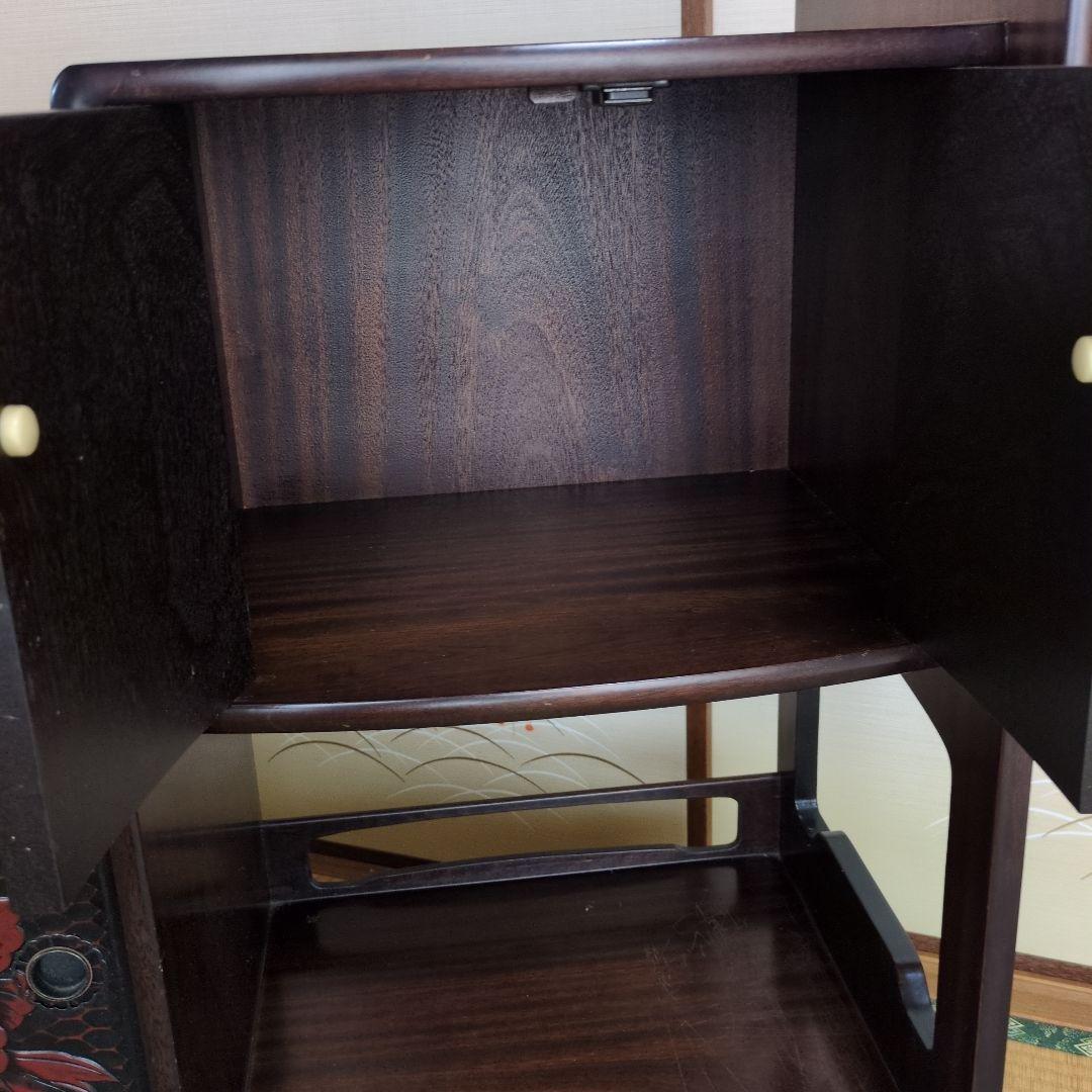 昭和レトロ 鎌倉彫 茶箪笥 和製 飾り棚 シェルフ アンティーク 骨董