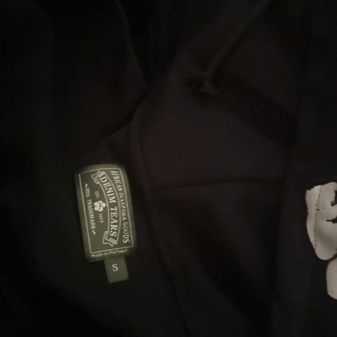 DENIM TEARS ブラックジップアップフーディ L