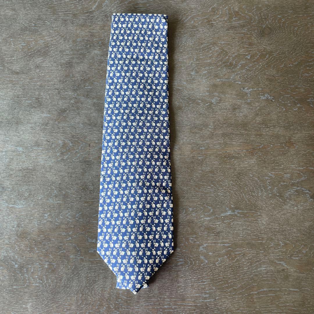 Salvatore Ferragamo ネクタイ ネイビー 新品未使用