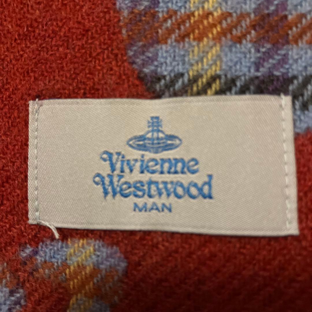 Vivienne Westwood ドット柄マフラー　赤オーブ