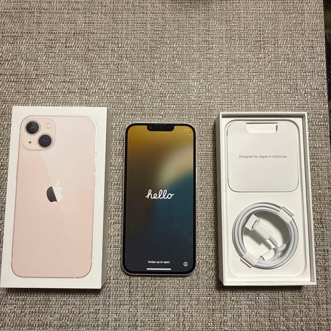 美品 Apple iPhone13 ピンク 本体 充電ケーブル付