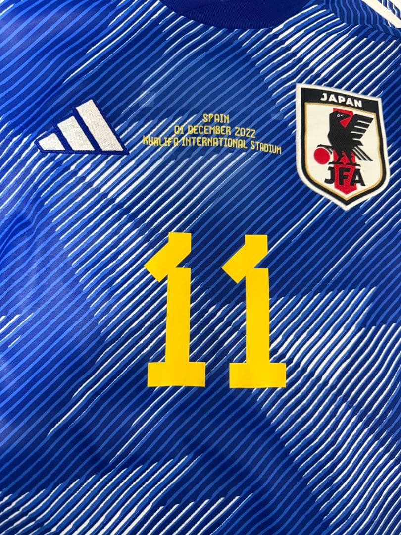 サッカー日本代表 久保建英 ユニフォーム カタールW杯 スペイン戦マーキング