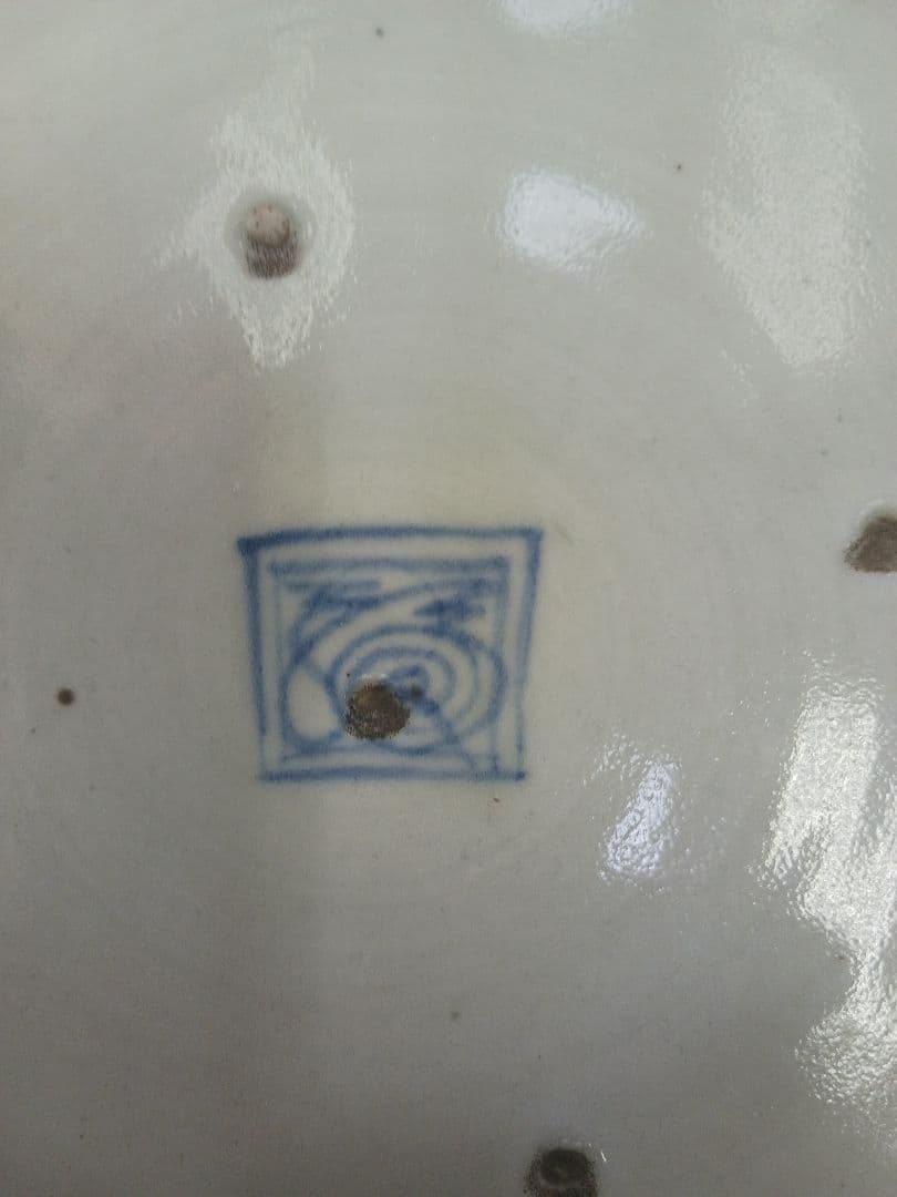 時代物　江戸期　蛸唐草　大皿　二重渦福　時代箱付　ほぼ無傷