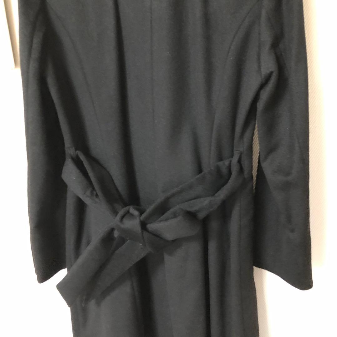 新品　カシミヤコート 襟部分毛皮　取り外し可能　　　１１号ブラック