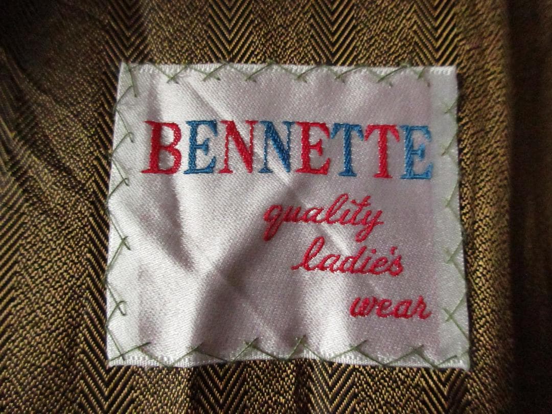 ★BENNETTE推定'70-'80sレオパード柄ビンテージファーコートS