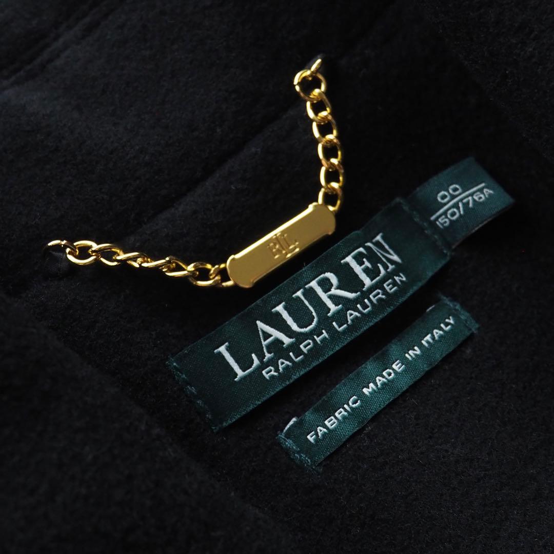 ローレン ラルフローレン イタリア生地 ウール カシミヤ ロングコート 黒